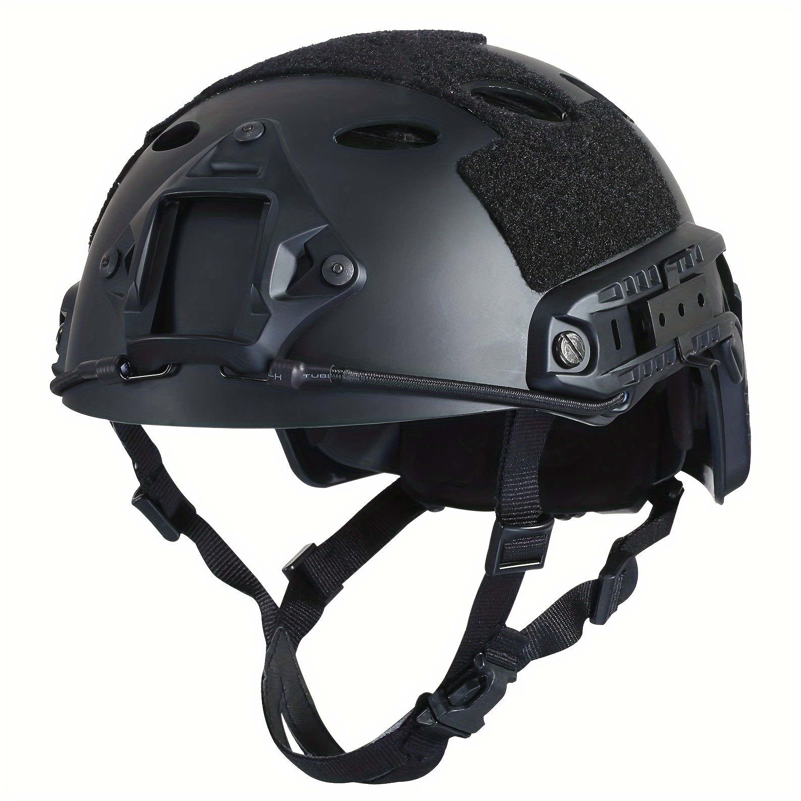   fast   helmet pj model durable thick abs adjustable knob   proof with hanging straps for   safety and protection in cs paintball games rescue   sleek black  
