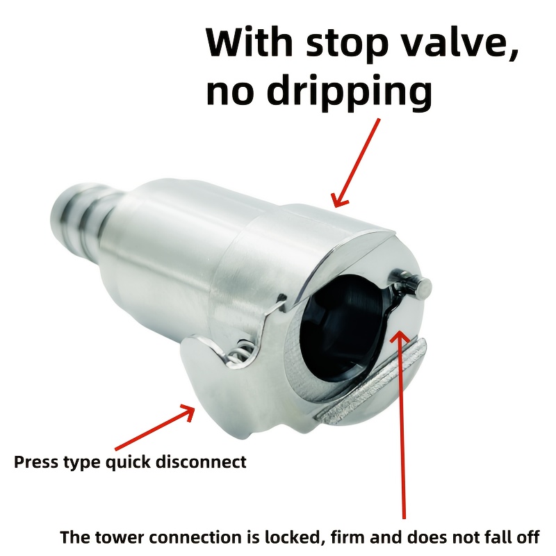 Petrol Hose Pipe Connector Shut-Off 8mm Quick Release Fuel Line