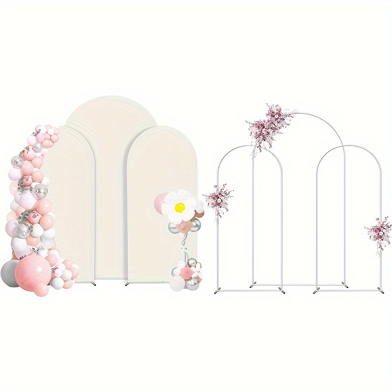 

Arch Backdrop Stand And Cover Set (7.3ft, 6ft, 6ft), Metal Balloon Arch, Wedding Stand Metal Frame For Birthday, Party, Baby Shower, Graduation ,