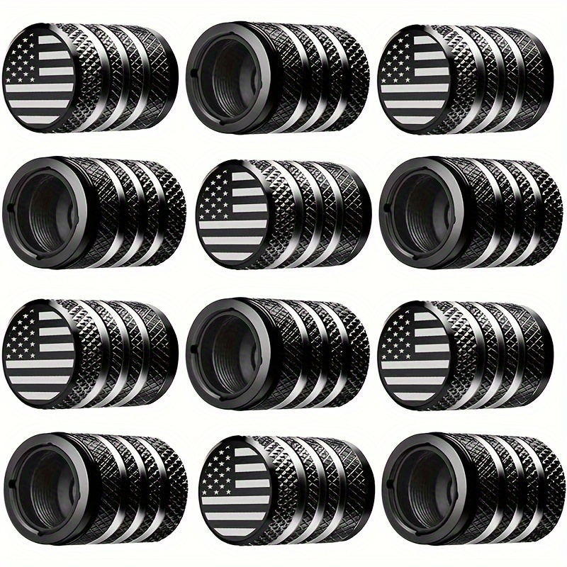 

12-pack American Flag Aluminum Alloy Tire Valve Stem Caps, Universal Fit, , Anti-corrosion, Dustproof For Cars, Motorcycles, Bikes