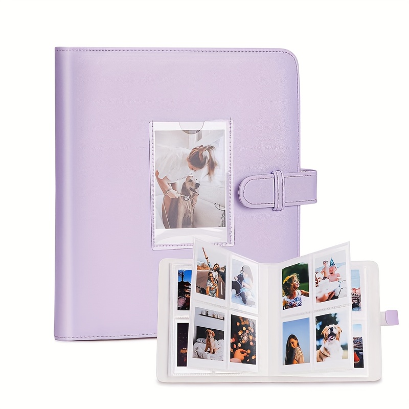 

1pc Pockets Pu Leather Photo Album For Mini Film, For Family Photos And Anniversary Photos, For Graduation Wedding Day New Year Gifts