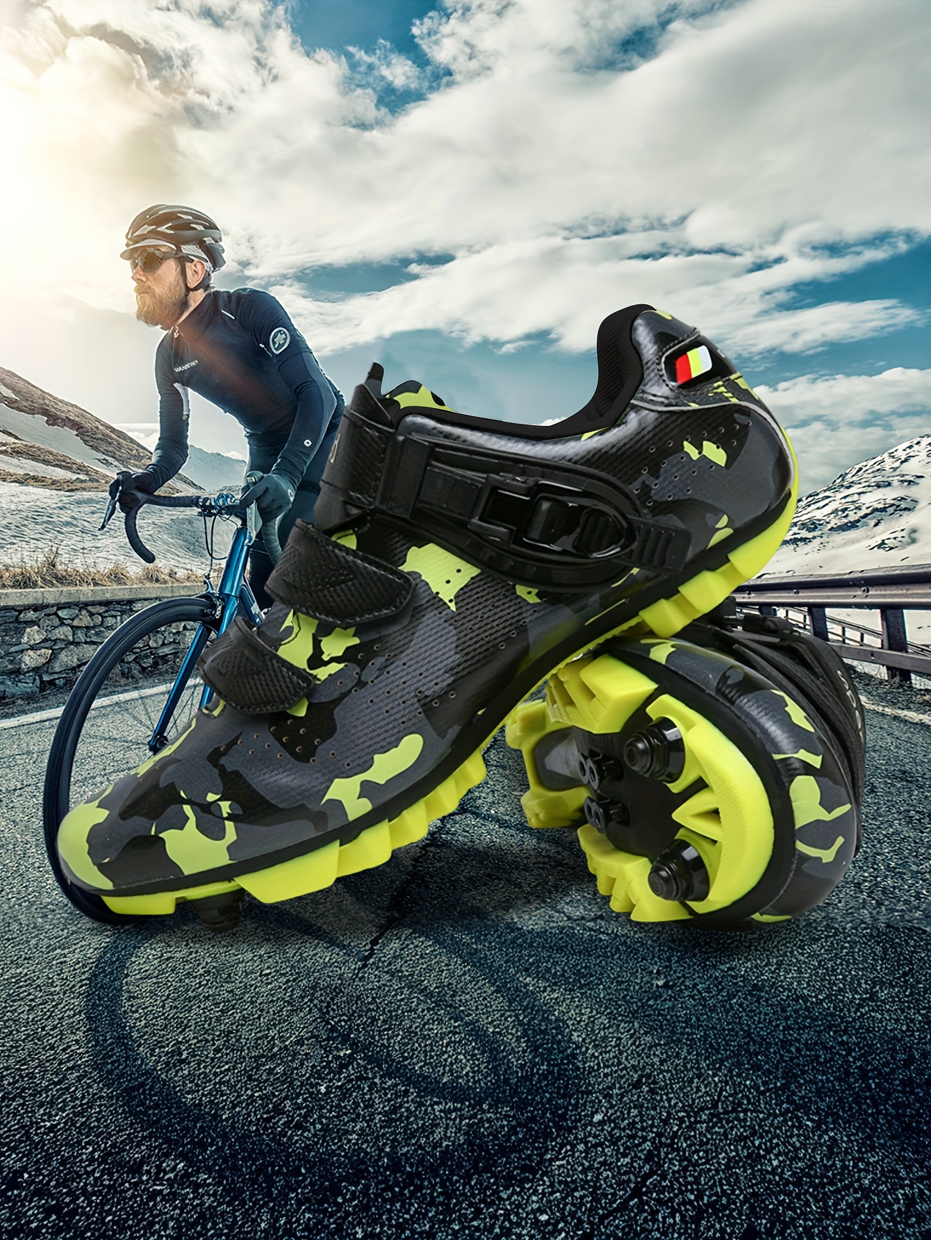 Chaussures De Cyclisme VTT/route Homme - Taille 38 à 47 EU - Antidérapantes - Neuf Avec Défauts Mineurs
