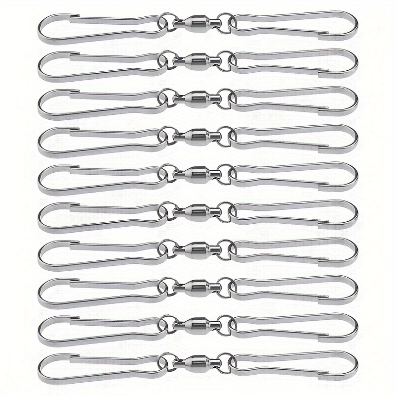 

10pcs Stainless Steel Swivel Hooks With Dual Clips - Perfect For Wind Spinners, Socks, Kites & Outdoor Decor Hanging Wind Spinners Outdoor Hanging Wind Spinner