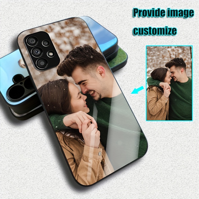 

Coque de téléphone portable personnalisée avec photo à motif pour Samsung Galaxy A73/72/53/52/33/32/23/13 avec effet brillant, protection des bords souples givrés, cadeau d'anniversaire, cadeau