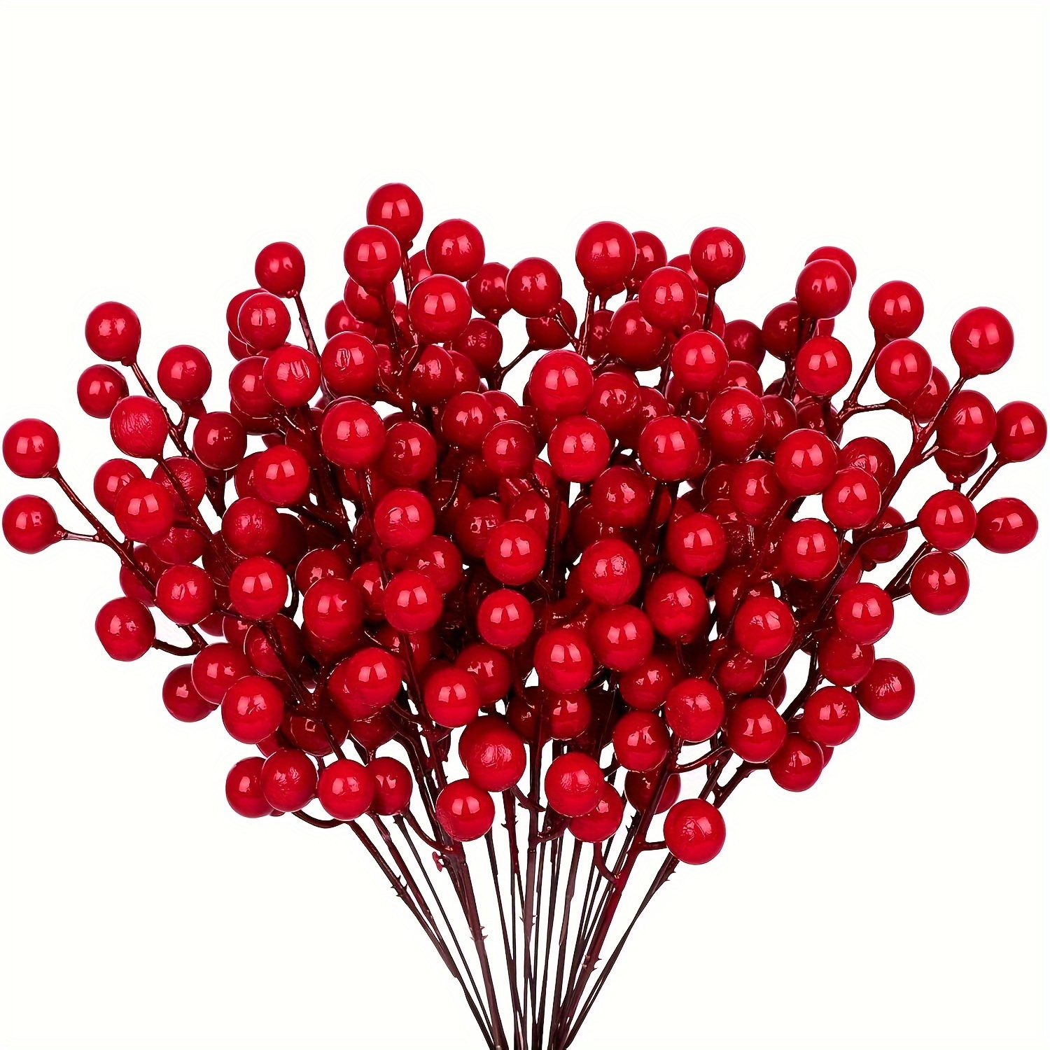 24/48pcs Christmas Decorations, Artificial Red Plants Stems Picks, Holly Branches For Birthday Red Decor For Christmas Tree Ornaments
