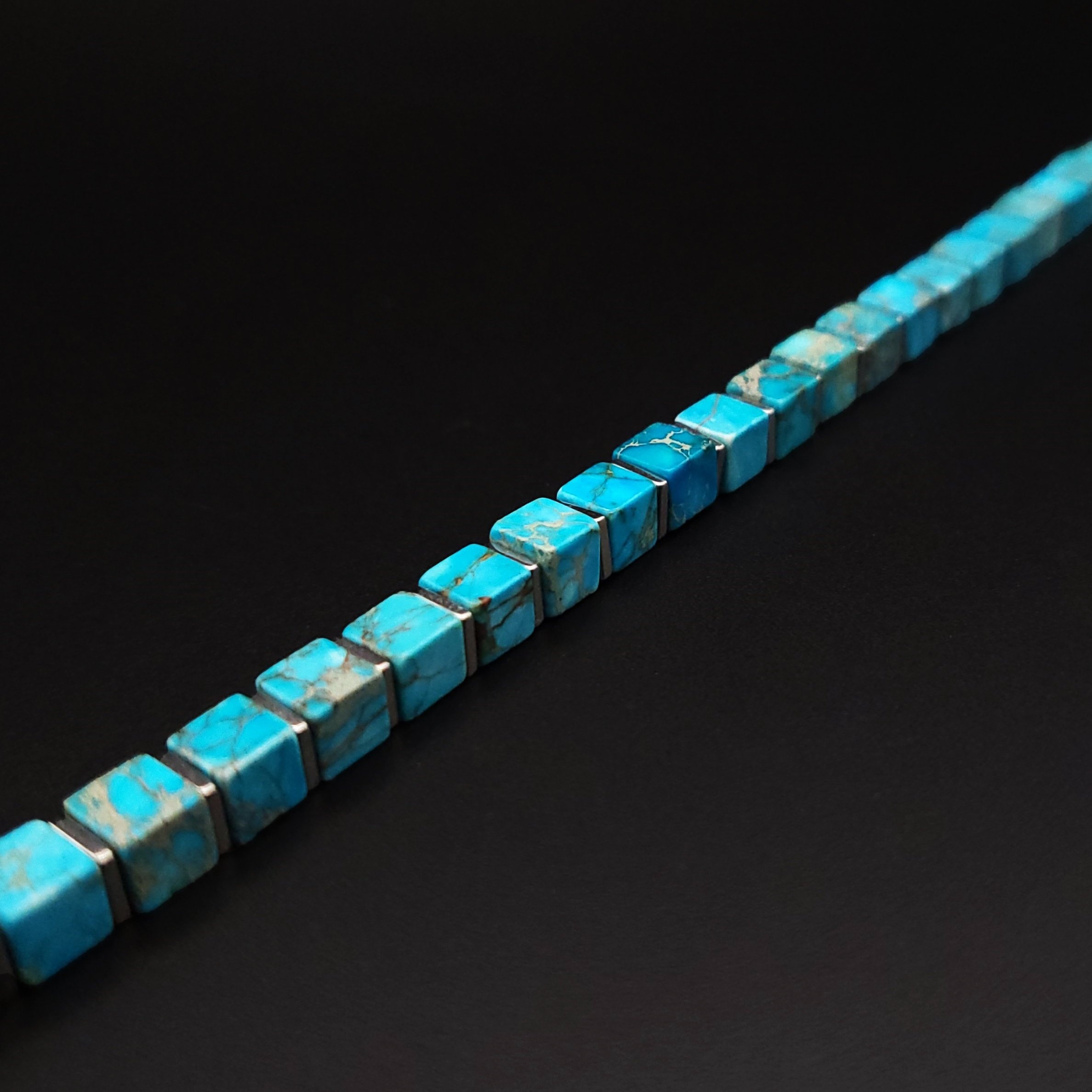 Vintage Style Natural Turquoise Beaded Bracelet for Men