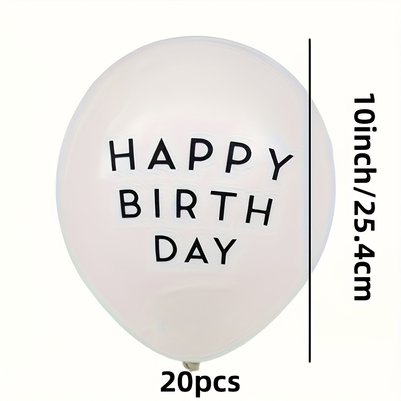 20 Happy Birthday Balloons Are Suitable For Decorating Birthday Parties, Anniversaries, Weddings, Graduation Ceremonies, Christmas, Halloween, Mother's Day, And Indoor And Outdoor Decorations