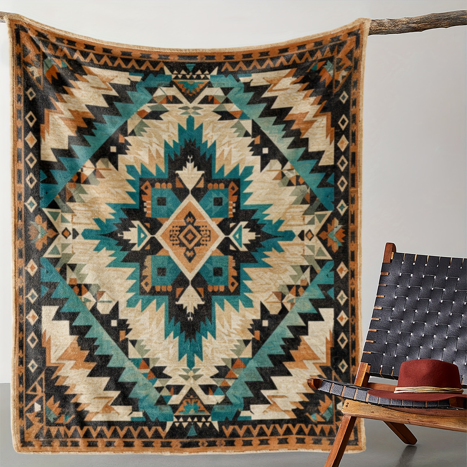 

Vintage Tribal Pattern Throw Blanket: Warm, Soft, And Comfortable For Sofa, Bed, Car, Office, Camping, And All Seasons - Suitable For Gifts