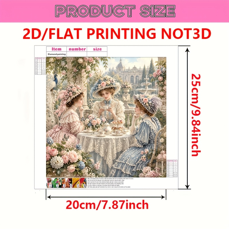 TEMU Surface Plate 2D, 1 Lot de Peinture Diamant Perle, Motif Femme , Cadre, Convient pour Décoration de Chambre, Art Mural de Salon, Œuvre d'Art,