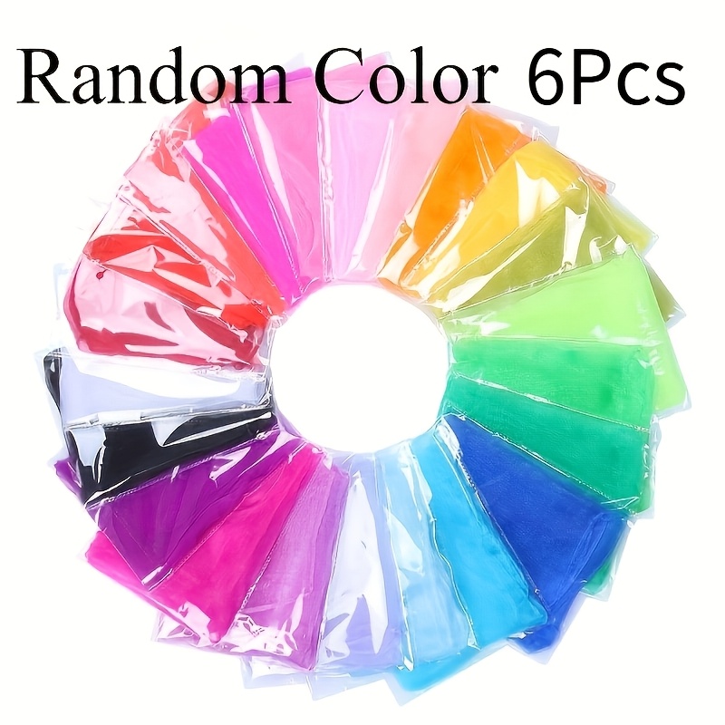 TEMU 6/12pcs Random Colors Vibrant Sensory Scarf Set | Candy-colored Gauze Scarves Perfect For Dance, Parties & Gifts | Basics Style
