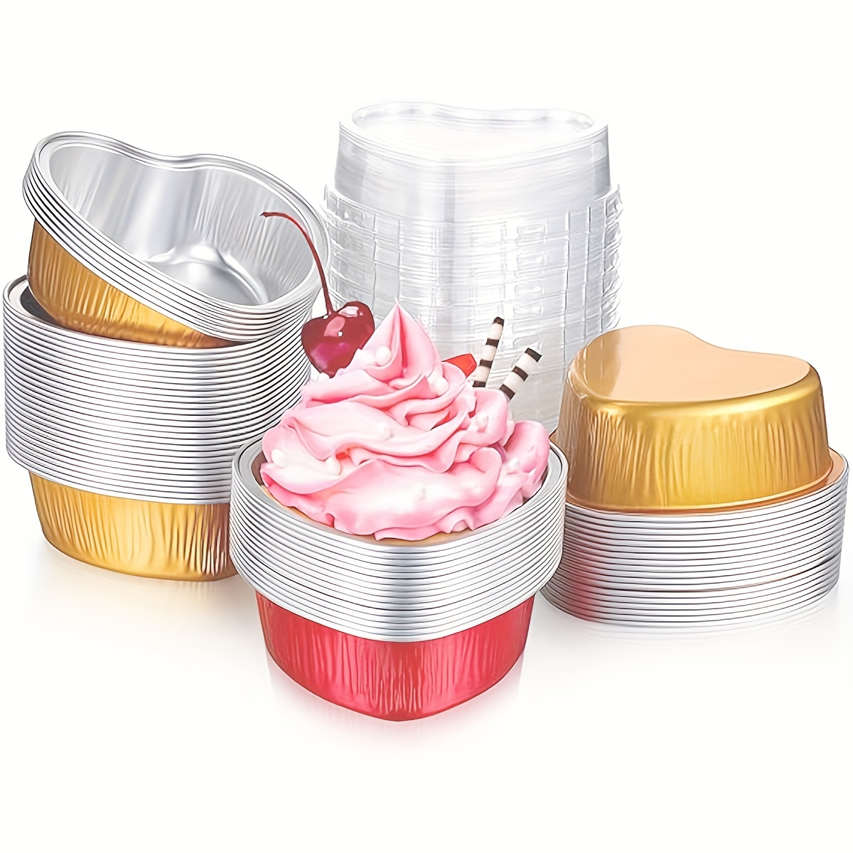 Eoonfirst Aluminum Foil Cupcake Baking Cups Golden - Temu