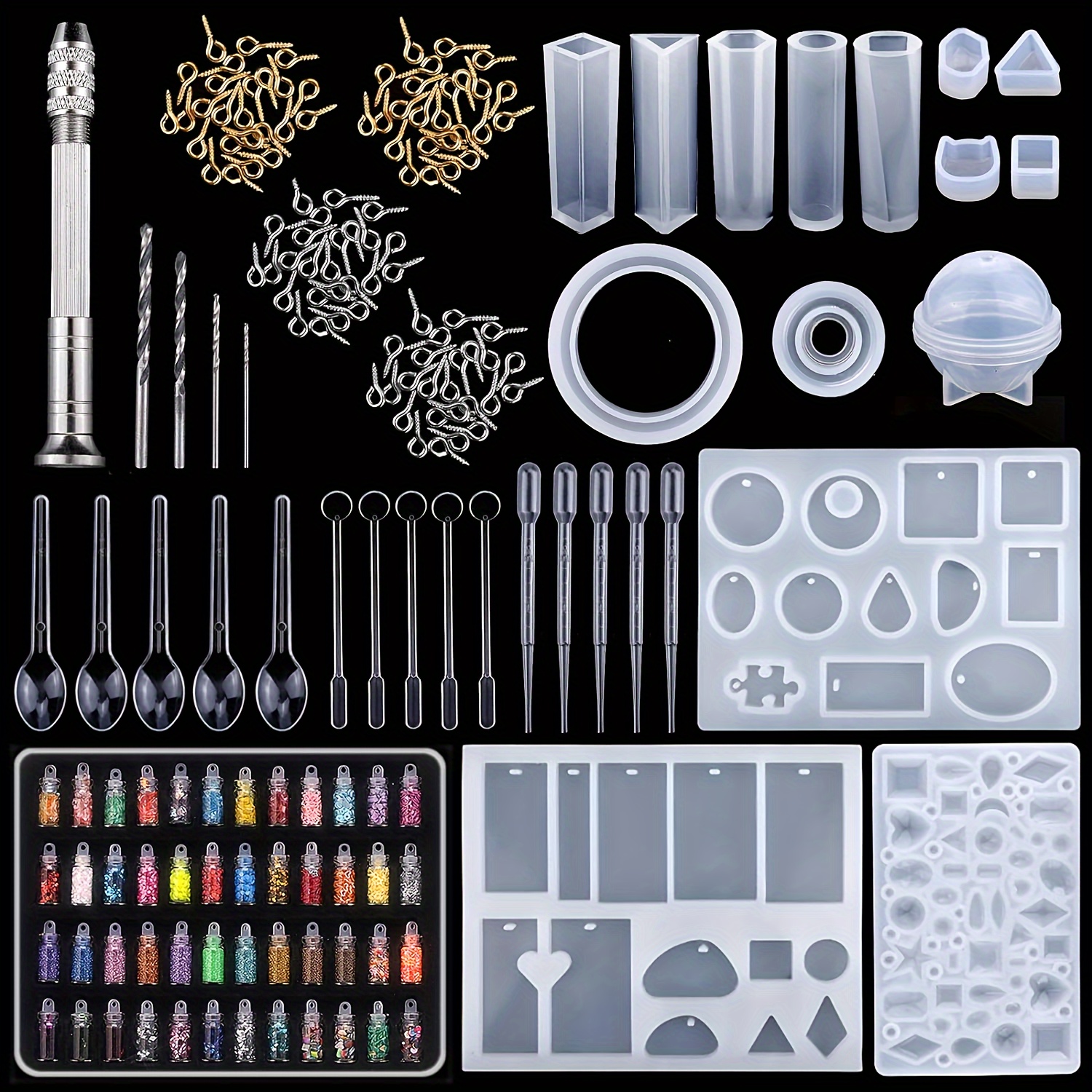 

284 Pieces Resin Casting Silicone Mold Kit, Epoxy Resin Jewellery Making Silicone Mold Set, For Jewellery Making Pendants, Necklaces, Earrings, Decoration