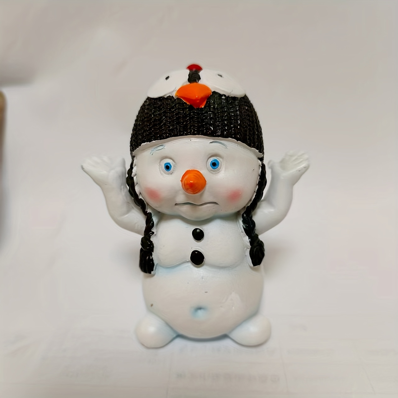 Image of New Cross-border Cute Snowman Doll, -painted Resin Decoration For Study, Bedroom, Office Desktop, And Car