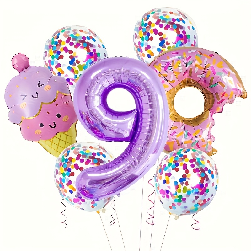 Candy Aluminum Balloon Set Ice Cream 32-inch Birthday Party Decoration, The Perfect Decoration For A Girl's Birthday Party, Dessert Parties, Summer Parties, And Shiny Parties
