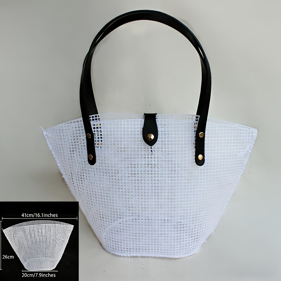 E-shop 1 Set schwarze handgewebte Sticktasche aus Mesh-Kunststoff, DIY-Werkzeugsatz, DIY-Material für Geldbörsen, für Bastelliebhaber, handgemachtes
