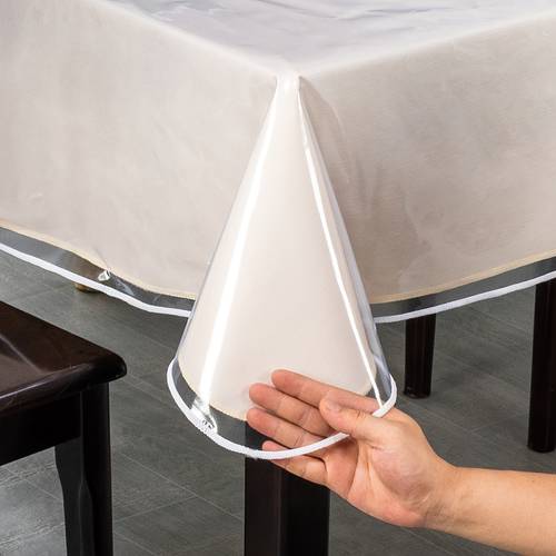 1pc transparent rectangular tablecloth hemmed protective cover easy to wipe simple tablecloth protective cover for picnics or holiday parties vinyl tablecloth exquisite tablecloth suitable for rectangular dining tables