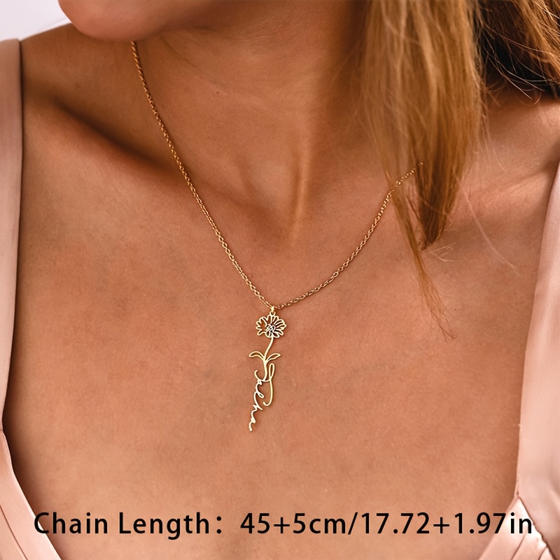 Personalized 18K Golden Plated Name Necklace, Zodiac Pendant Gift
