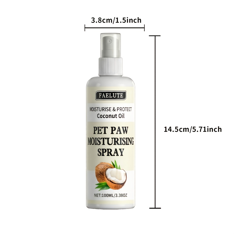 100Ml Moisturizing Spray for Pet Paws - Highly Hydrating Solution for Dry And Cracked Paws - Long-Lasting Moisture Retention Formula - Made with Natural Ingredients Like Coconut Oil And Shea Butter - Quick Absorption, Non-Greasy - Softens, Protects - Image 3