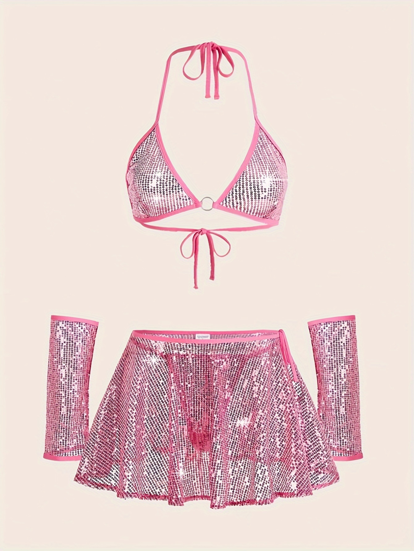 stitching sequin fashion backless design lingerie set womens sexy erotic clothing details 1
