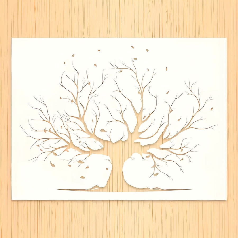 

Tree Stencil 11.7x8.3" - Reusable Pet Painting Template For Wall Art, Furniture, Wood & Canvas Crafts, With Elegant , Stencils For Painting