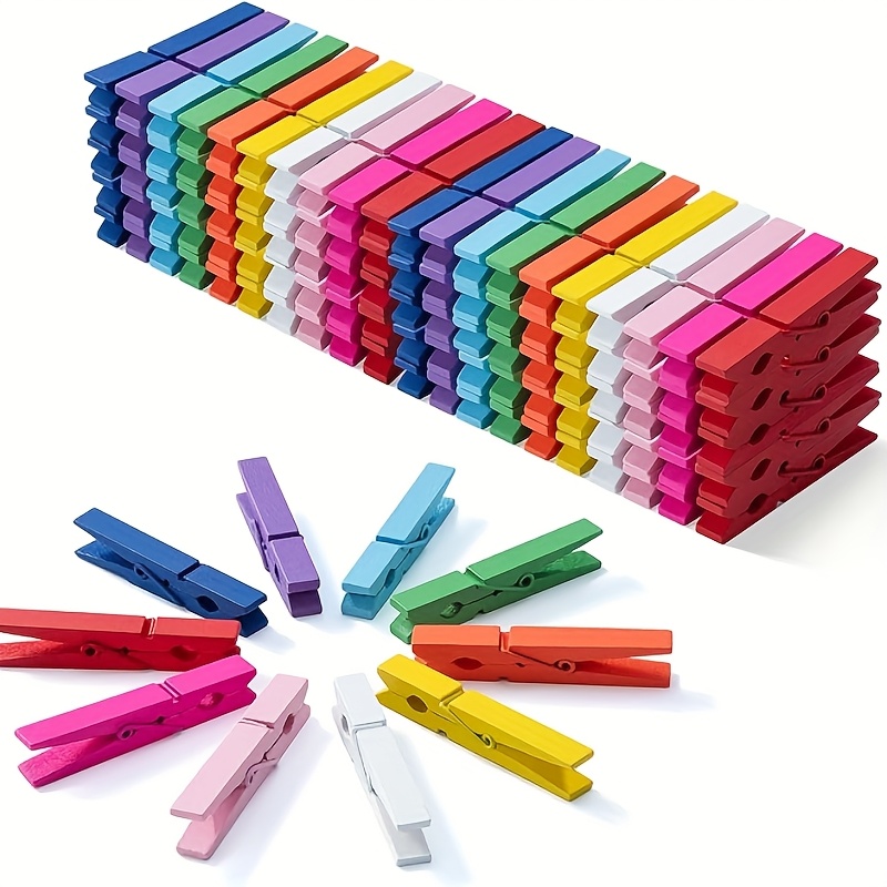 100 Bunte Wäscheklammern Aus Holz – Für Basteln, Deko & Wäsche