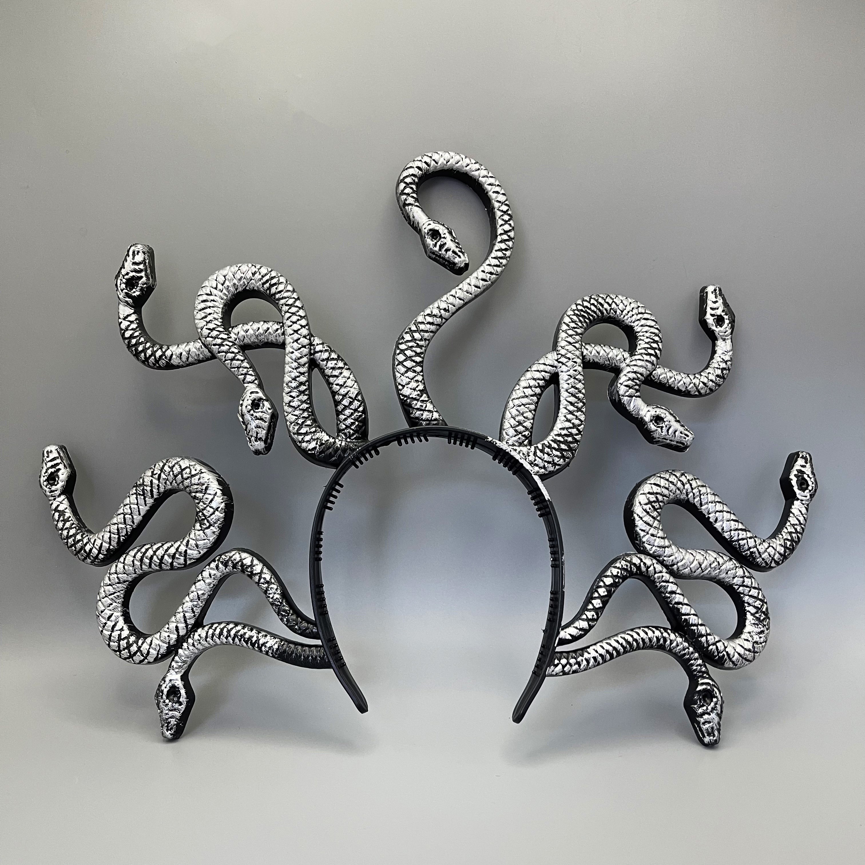 Retro Distressed Nine-Headed Snake Medusa Headband for Halloween