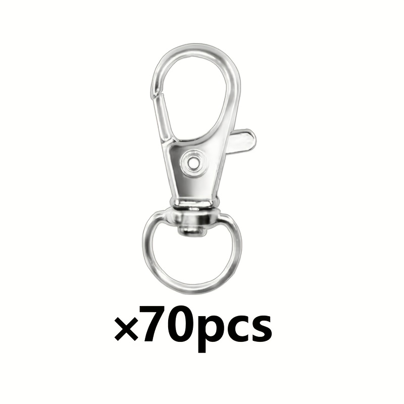 TEMU Lot de 70 mini mousquetons pivots en métal de , crochets à pression rotatifs pour porte-clés, fournitures pour la fabrication de chaînes et de