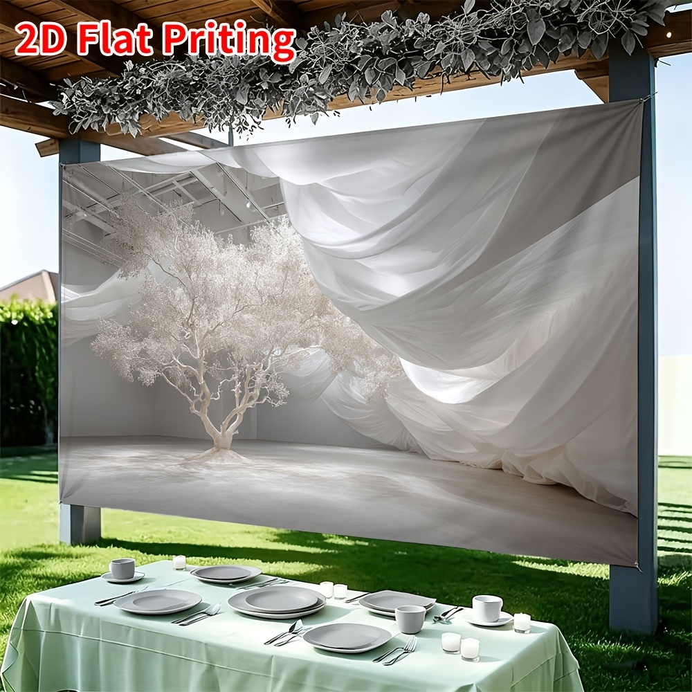 Neutral Minimalist Tree White Backdrop for Weddings