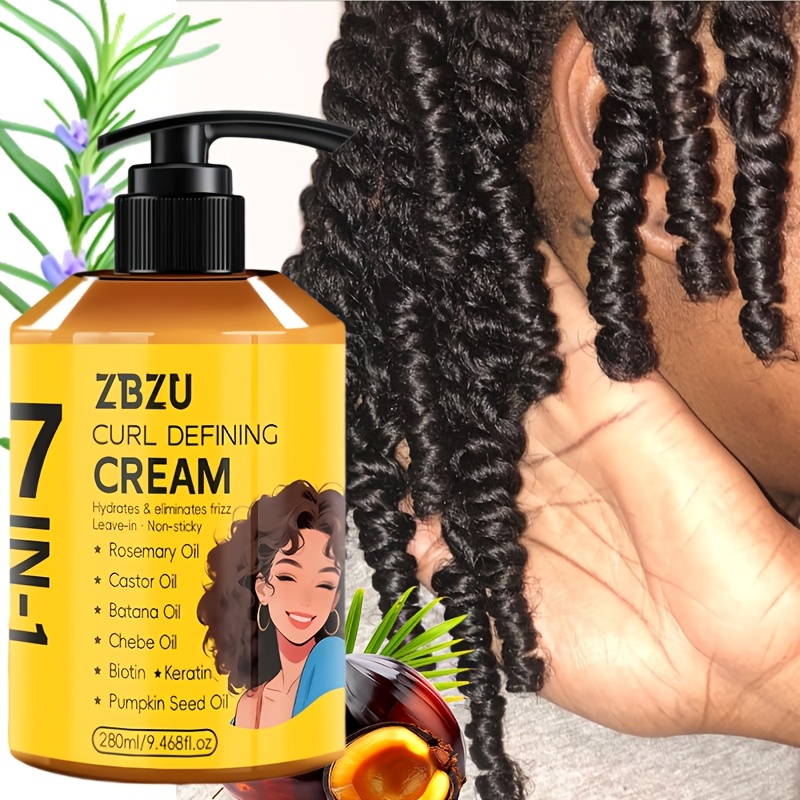 TEMU [instant Styling] 1pc Adult 7-in-1 Setting Cream - Plant-based Formula, , Moisturizing And Long-lasting Hold, Non-greasy, Curly Hair, Suitable
