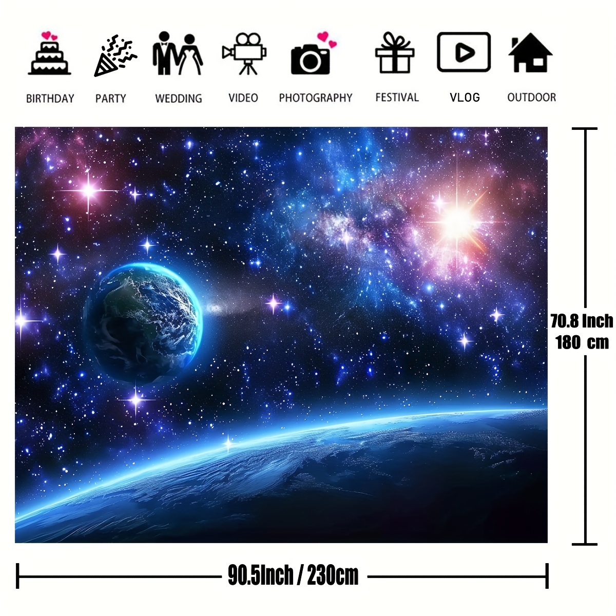 1pc, Milky Way Background Universe Background Star Sky Planet Background  Earth Shining Photo Video Studio