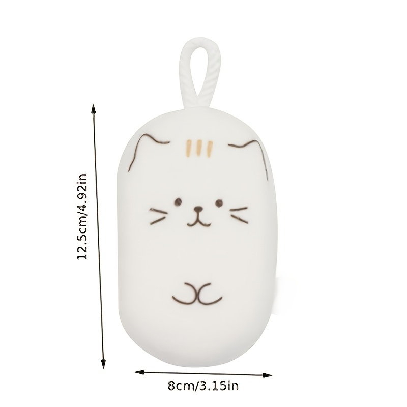 2pcs Soft Cat Shaped Bath Sponges, Gentle Exfoliating