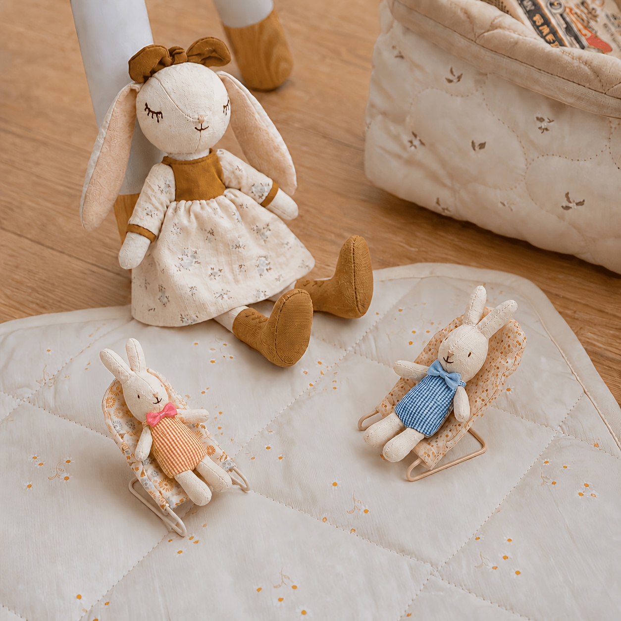 Handmade Fabric Rabbit Doll, Cute Nordic Style Puppet