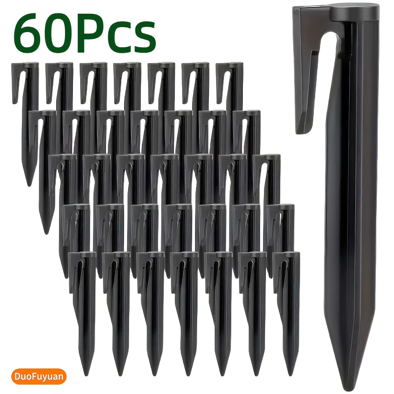 Image of 60pcs Garden Lawn Mower Ground Stakes - Suitable For Robot Cable Systems And Camping Tent Pegs, Length 8.48cm, Essential Gear | Sharp Spikes| Durables Gardening Pins & Accessories