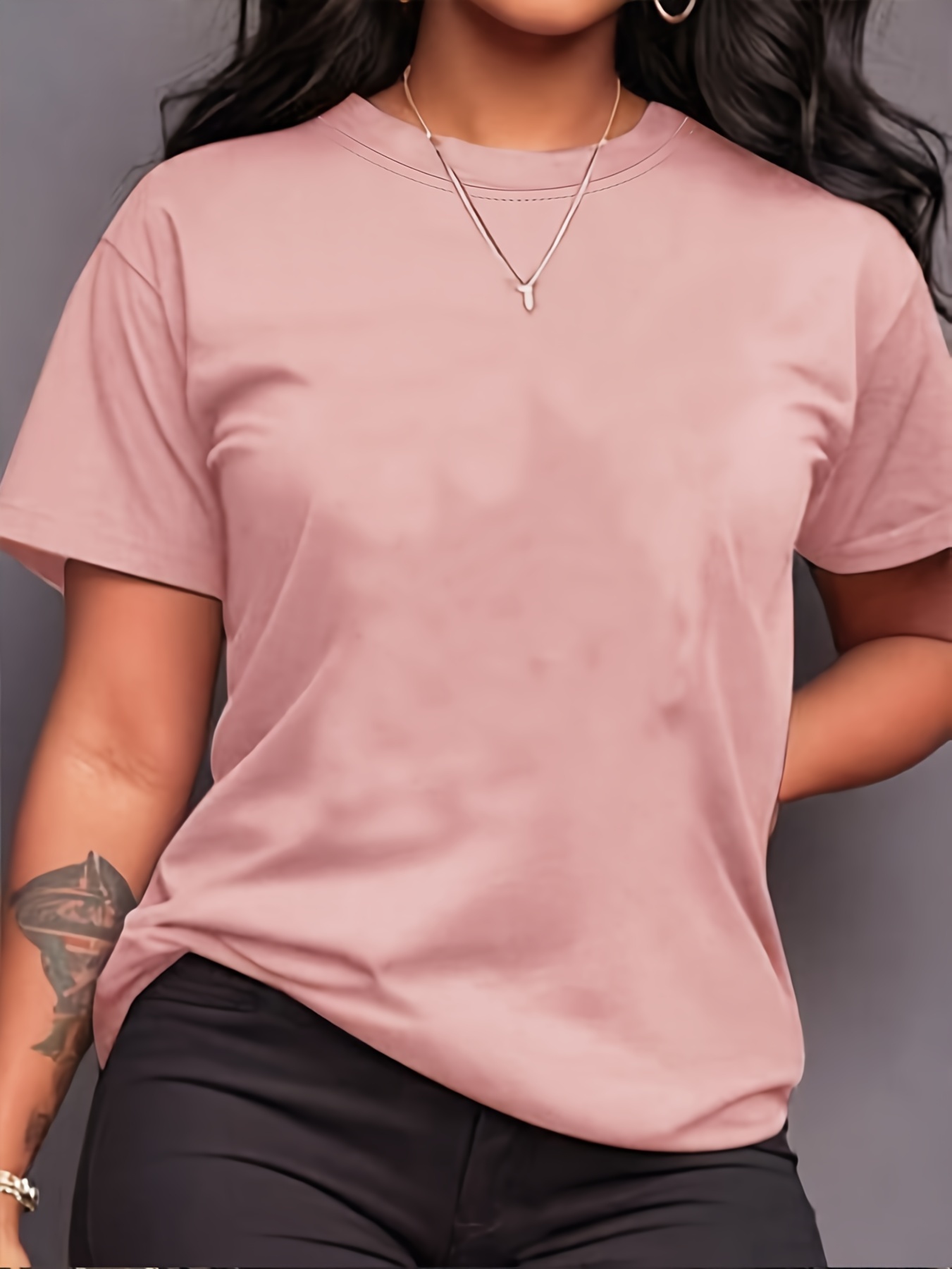 Women's Vibrant Orange Crew Neck T-Shirt - Soft Stretch Casual Short Sleeve Top, Breathable Regular Fit for Spring & Summer, Machine Washable, Casual Attire, Simple Timeless Design, Comfortable Fabric