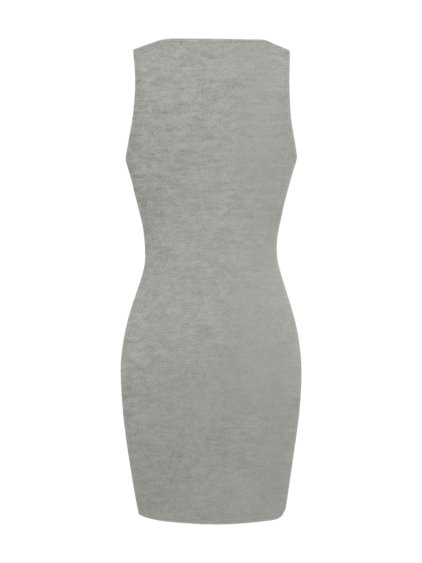 Women's Sleeveless Round Neck Mini Dress - Solid Color Stretchy, Machine Washable, All-Season Versatile Casual to Formal Wear, Dress Mini, Construction