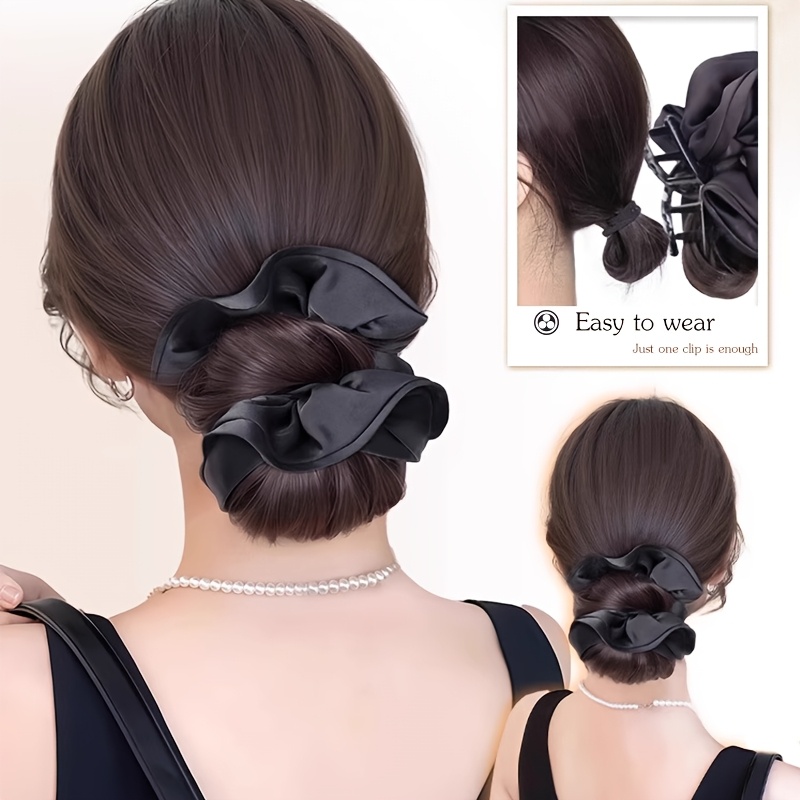 elegant black bow hair bun clip stylish womens updo accessory with     formal events and parties party hair accessory elegant hair accessory   clip Product details 4