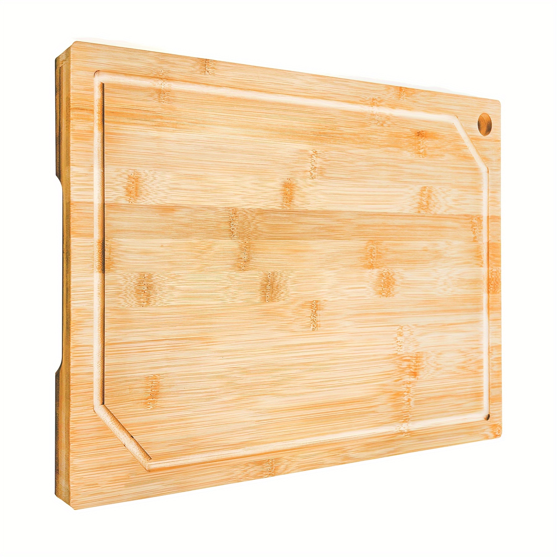 Image of Large Bamboo Cutting Board - Extra Wide Heavy-duty Wood Grain Chopping Board, Non-toxic Surface, Durable Bamboo Board, Bbq, Serving Tray, Cheese Board - Fits Big Knives (holiday Gift For Chefs)