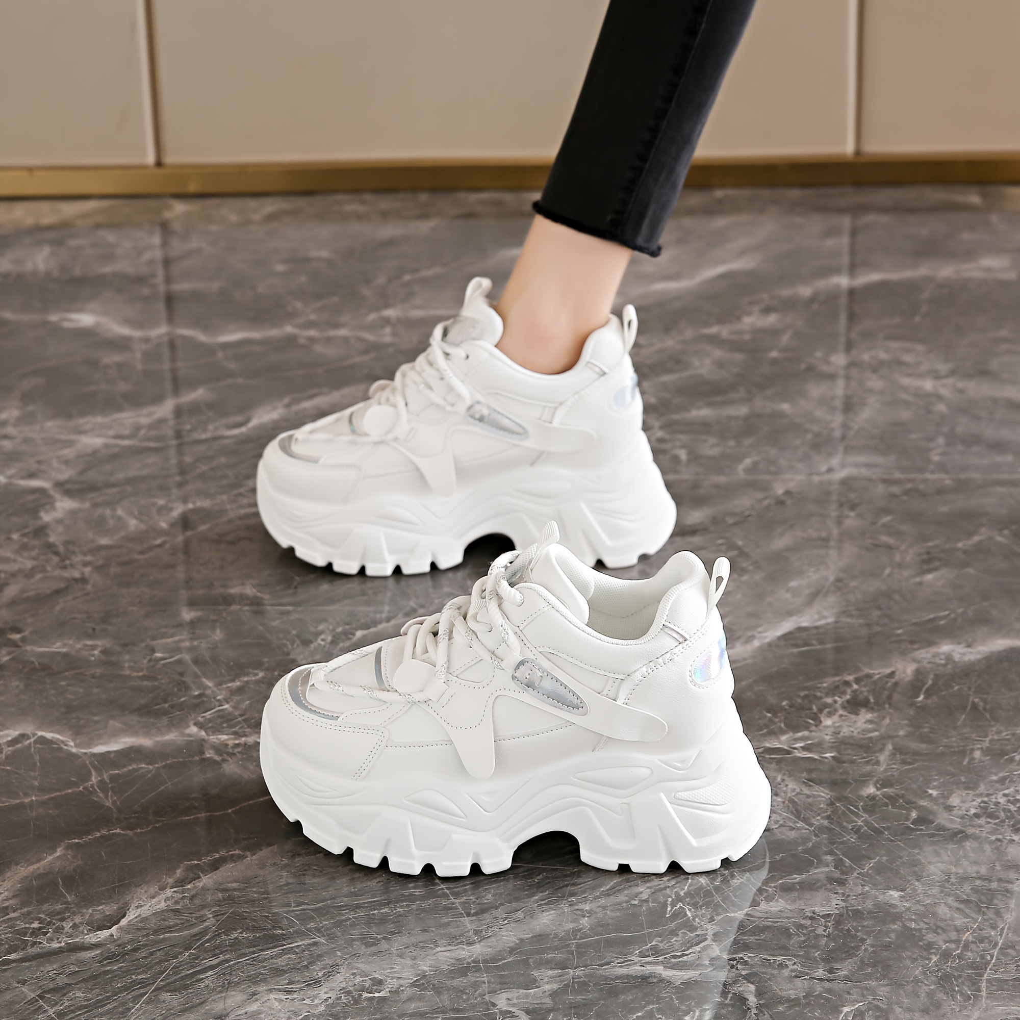 Asos Wolf Chunky Sneakers Chunky White Flatform Sneaker Women's