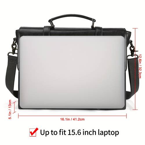 ludardy pu leather mens crossbody vintage 15 6 inch laptop briefcase large satchel shoulder bag vintage office college computer laptop bag