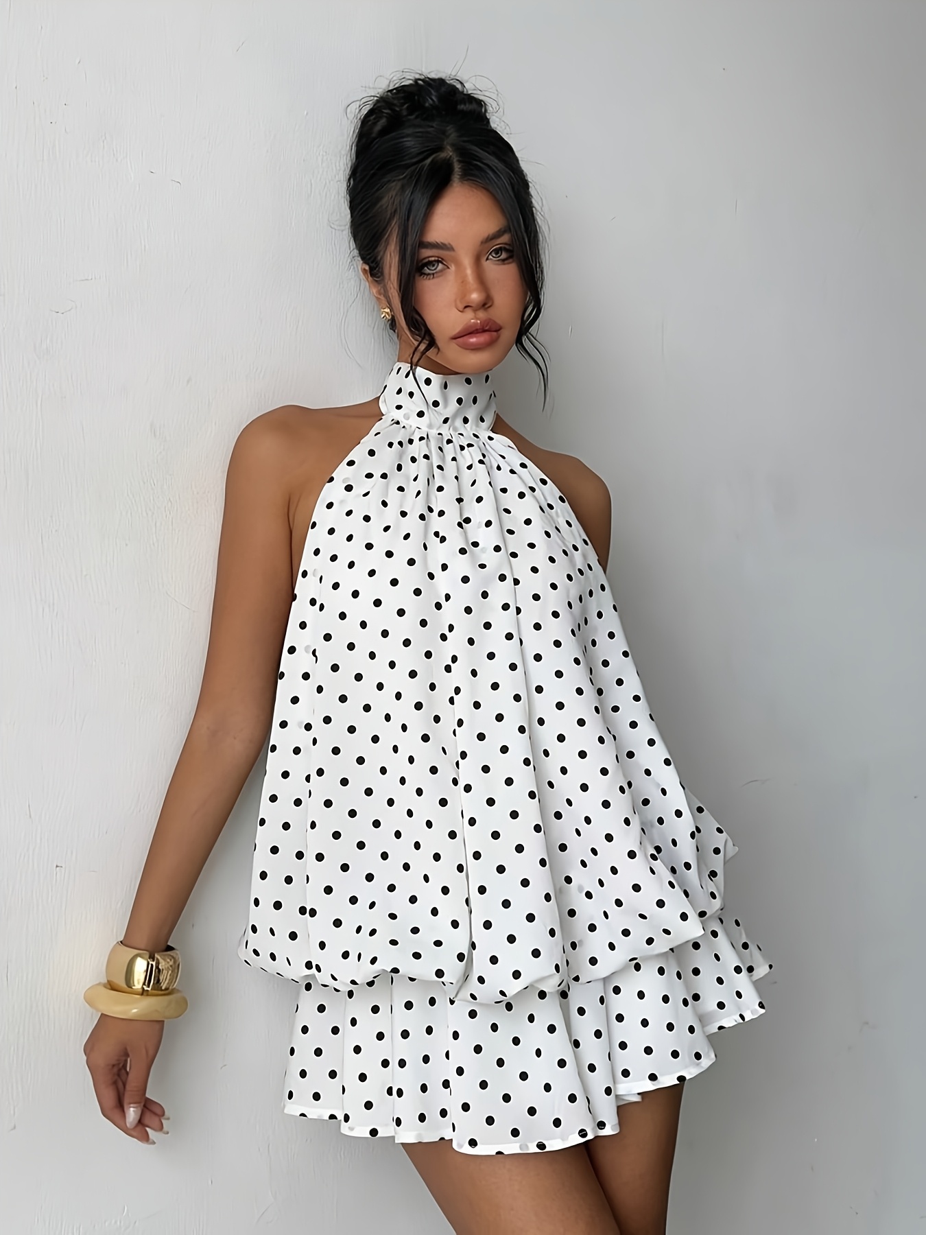 polka dots dress for new year Elegant Directional + Women'S * Polka Dot Print Strapless Mini Dress