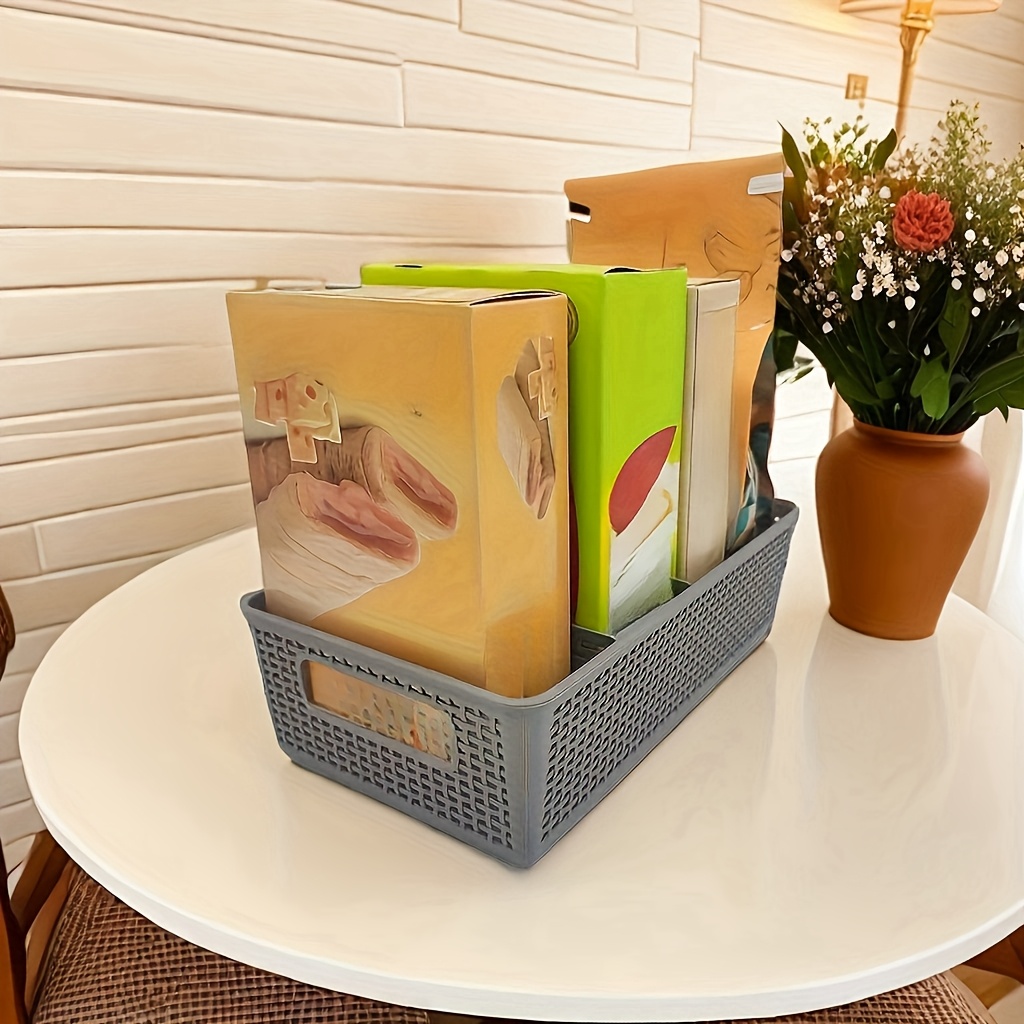 

1/2pcs Basket With 3 Compartments, Organizing Bathroom Vanity And Kitchen Cabinets, 1 Set From, Shelf Baskets