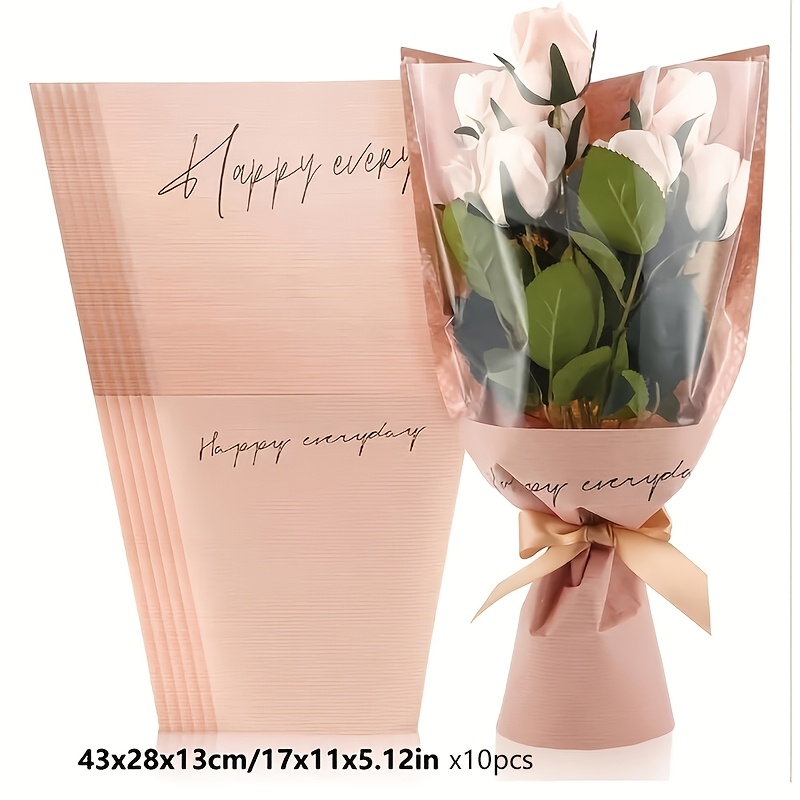 TEMU 10 Stk./Set, Blumen Geschenkpapier, Hochzeitsgeschenktüten Außenverpackungspapier, Braut Hochzeit Süßigkeiten Verpackungspapier, Hochzeit