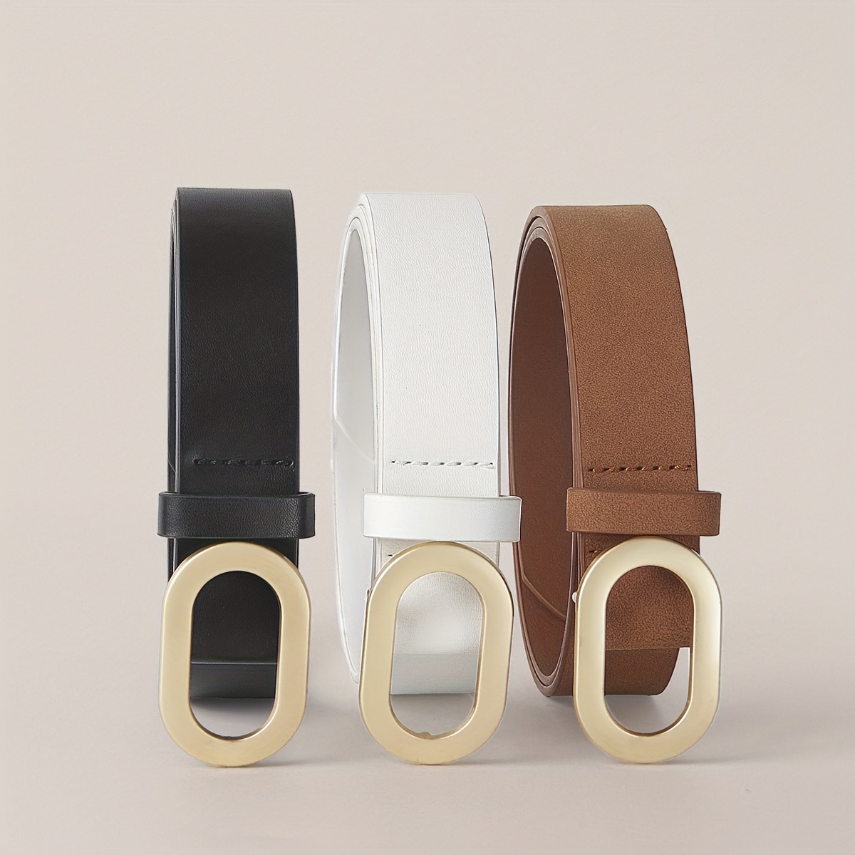 

Ceinture en cuir PU pour femme, décontractée et polyvalente, taille ajustable, ne nécessite pas de lavage, convient pour un usage quotidien, les fêtes, les rendez-vous galants, etc.