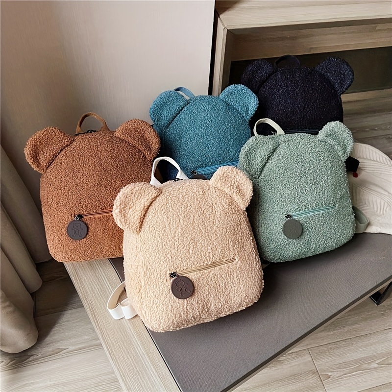 

Casual Fashion Plush Bag, Fluffy And Cute Lamb Wool Knapsack With Adjustable Strap And Large Capacity, Zip Up, Trendy Backpack For Travel And School