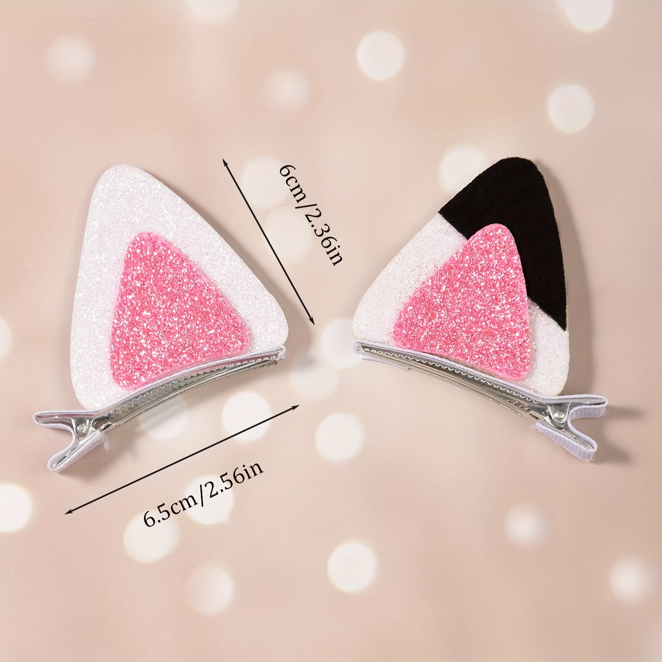 2pcs of Onion Powder Cat Ears Clips Cheapest Items Available Fashion Pink Cat Movie Star Series Daily Dress Up Hair Accessories