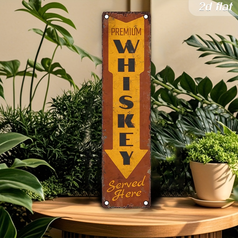 TEMU Panneau de Pub Rétro Whisky - Décoration Murale 10.16X40.64 Cm, Impression UV, Convient pour une Utilisation Intérieure/Extérieure dans , Bars,