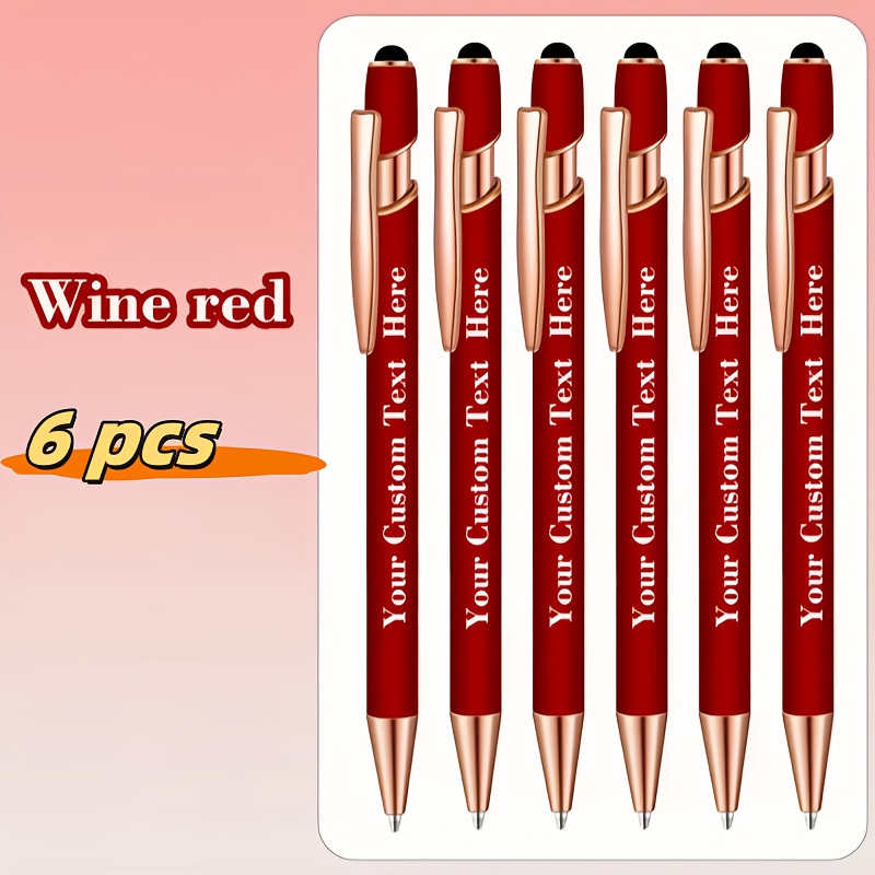 

Luxury Rose Golden Custom Ballpoint Pens - 6pcs With Personalized Names, Soft Rubber Grip, Retractable Medium Point, Elegant Design, Ideal For Christmas & Birthday Gifts,