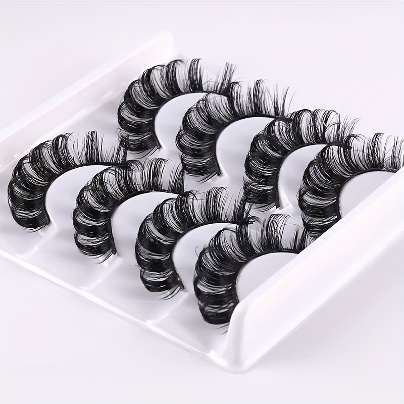 Image of 4 Pairs Of Luxurious Mink 3d Eyelashes - Reusable, Handmade, Soft, Long, And Thick False Lashes For Look - Easy To Apply, Unscented, And Eyes