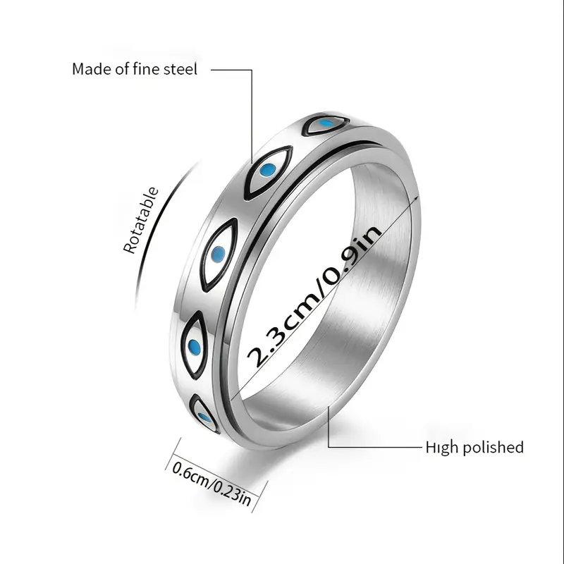 steel eye ring minimalist everyday special occasion jewelry durable rotating perfect halloween christmas thanksgiving gift year round elegant s jewelry unique for teenager Product details 4