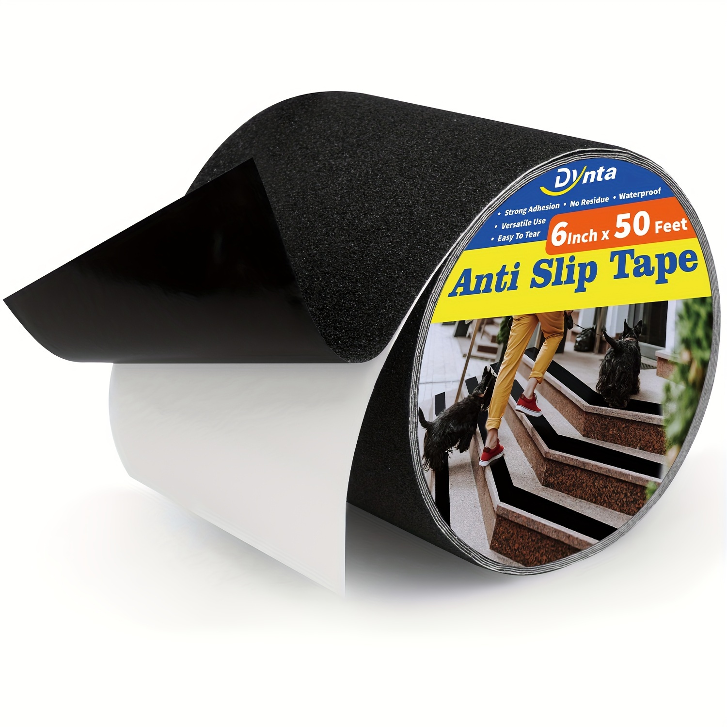 

Anti Tape, 6 Inch × 50 Ft, Stair Non Slip Tape, Waterproof, Skateboard Grip Tape, High Traction Friction, Abrasive Adhesive For Stairs, Tread Step, Indoor, Outdoor